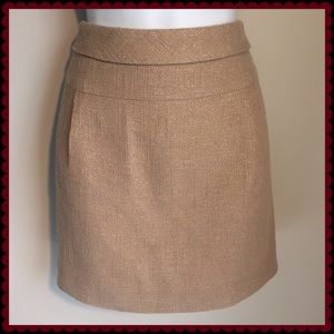 J. CREW Gold Cotton/Linen Mini Skirt!